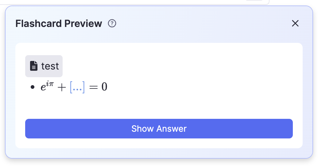 来自 LaTeX 完形填空的记忆卡片示例