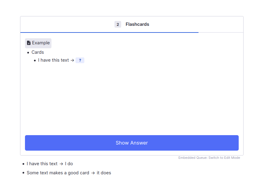 编辑器中可见的嵌入式队列示例。